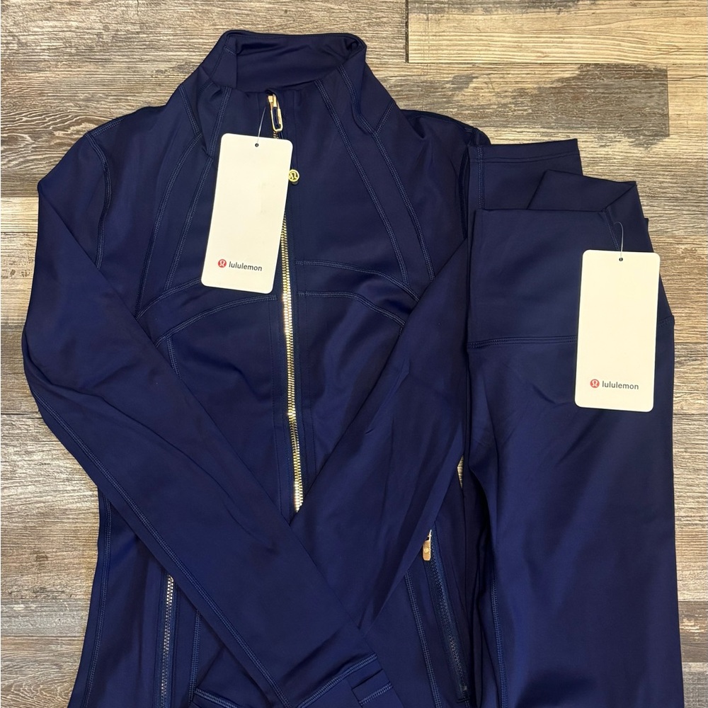 Lululemon Navy & Gold Define Jacket Set